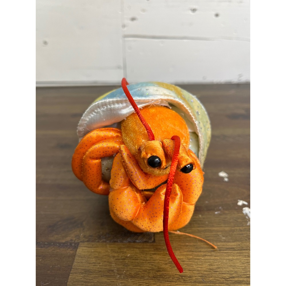 Douglas Cuddle Toys Hermit Crab Plush Orange Removable Glitter Shell Stuffed Toy